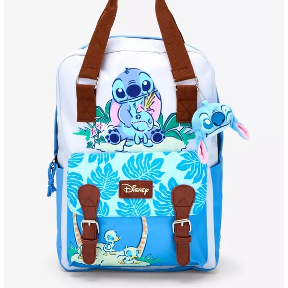 Disney  - Stitch Color-Block Backpack /w Plush  - NEW - FREE SHIPPING! - Picture 1 of 5